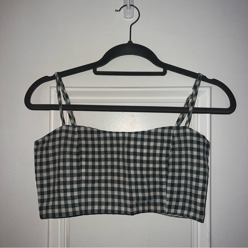 Black and White Checkered Women's Top